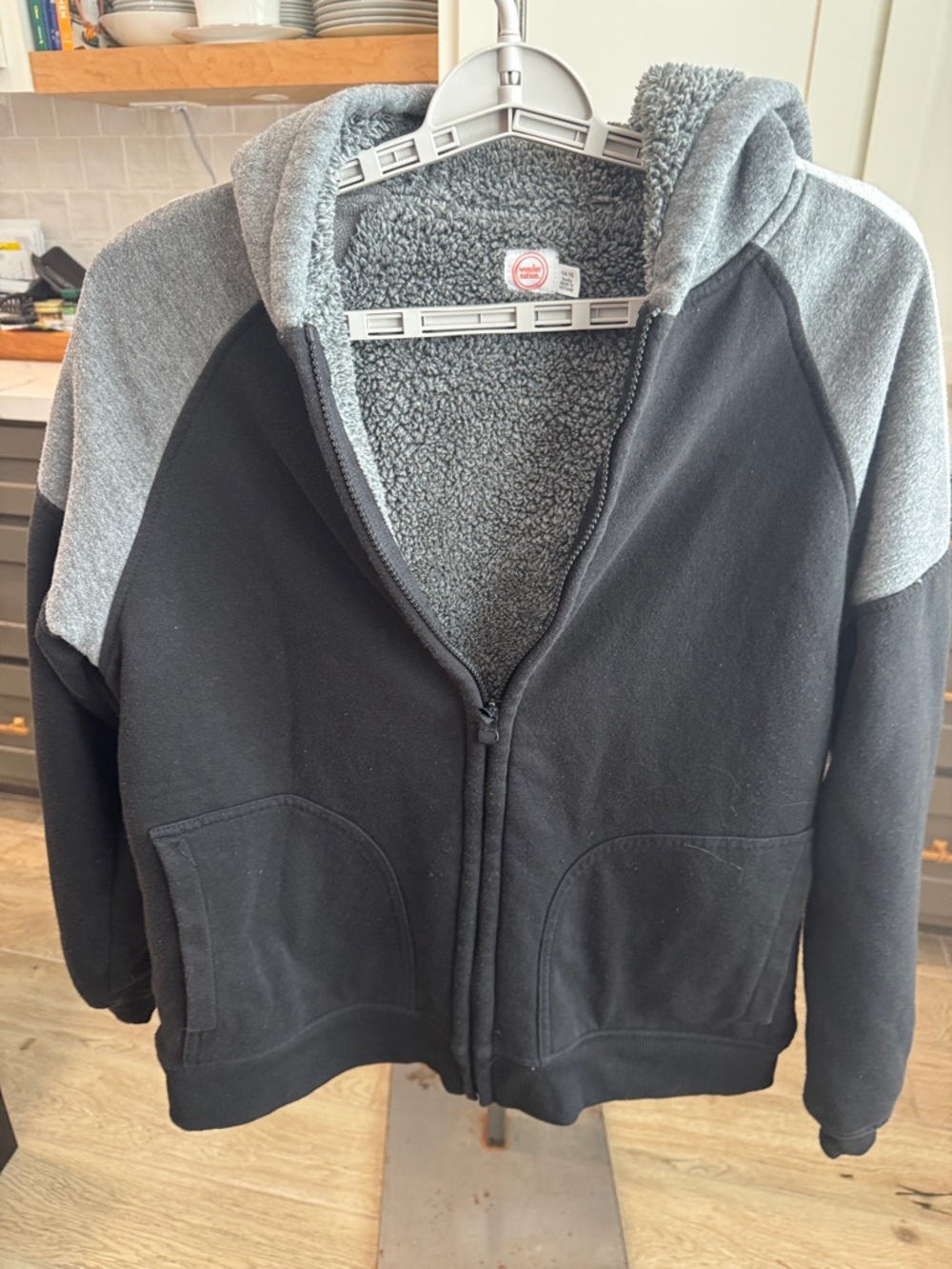 wonder nation Gray Sherpa Jacket Size 14/16 Husky